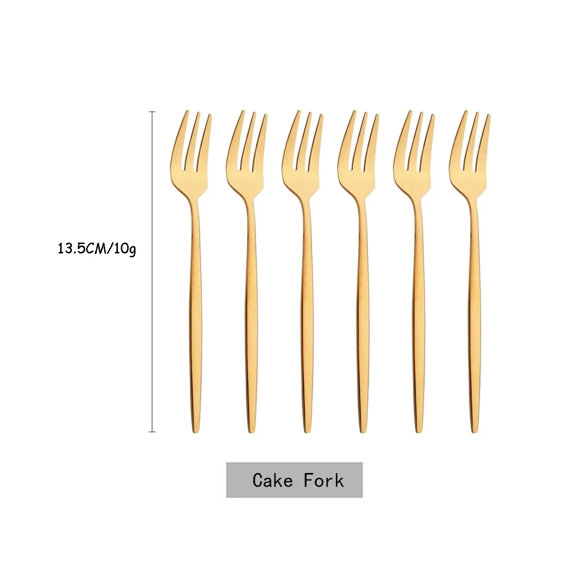 (oro, 6 Piezas) Tenedores De Té, Cubiertos Para Ensalada Y Utensilios De Cocina De Acero Inoxidable