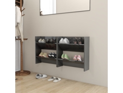 Zapatero Organizadores de Pared 2Piezas 60X18X60Cm Contrachapado Gris Brillante