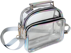 Bolsa De Ombro Feminina Transparente Ciieeo Em Pvc Leve Com Zíper, Estilo Estádio, Para