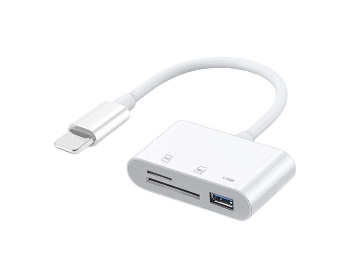 Lector de tarjetas Lightning a SD/TF/USB compatible con adaptadores Cuich para iPhone/iPad