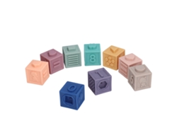 Ats-bloques De Silicona Suave Para Bebés Niños, Juguetes De Baño, Construcción Educatsiva Temprana, Bloques Sensoriales Y Rompecabezas