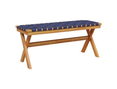 Banco De Jardín VIDAXL Azul Madera de acacia (100x34x42 cm)