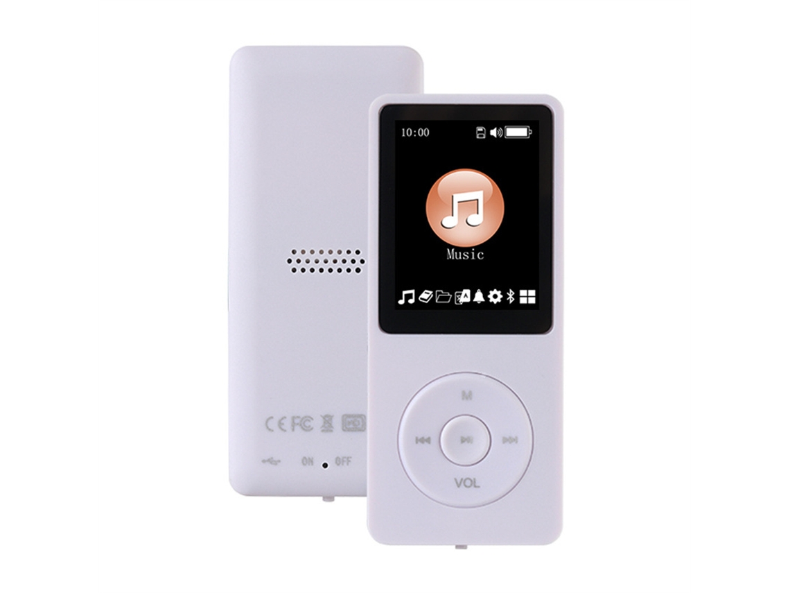 Reproductor de música MP3 Bluetooth, reproductor MP4, 32 GB, con altavoz y grabación, versión de exportación, diccionario y Bluetooth, color blanco