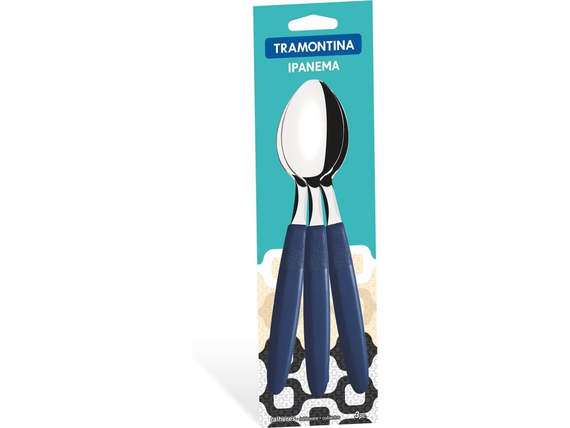 Conjunto de 3 Cucharas TRAMONTINA Ipanema Azul (Acero Inox)