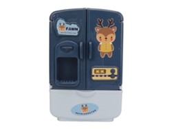 Yncm-nevera De Casa De Muñecas De Doble Puerta Azul, Juguete De Miniatura Para Simulación