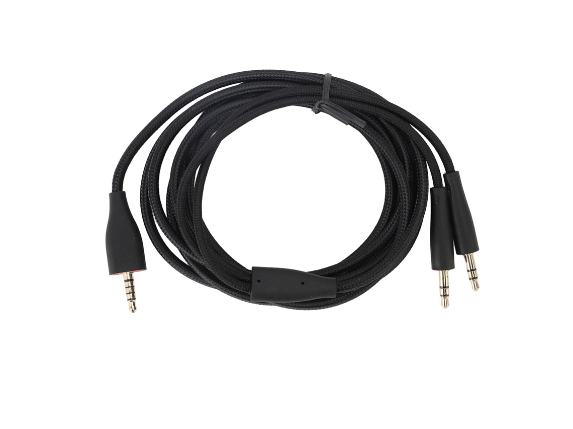 Cable Para Auriculares Mmx100 De 2 M, De 3,5 Mm A Doble 3,5 Mm, Cable De Repuesto Para Pc, Color Negro.
