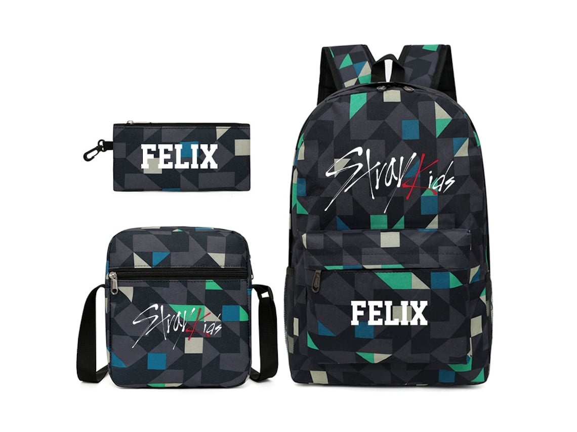 Conjunto de mochilas estampadas de Stray Kids, bolso de hombro