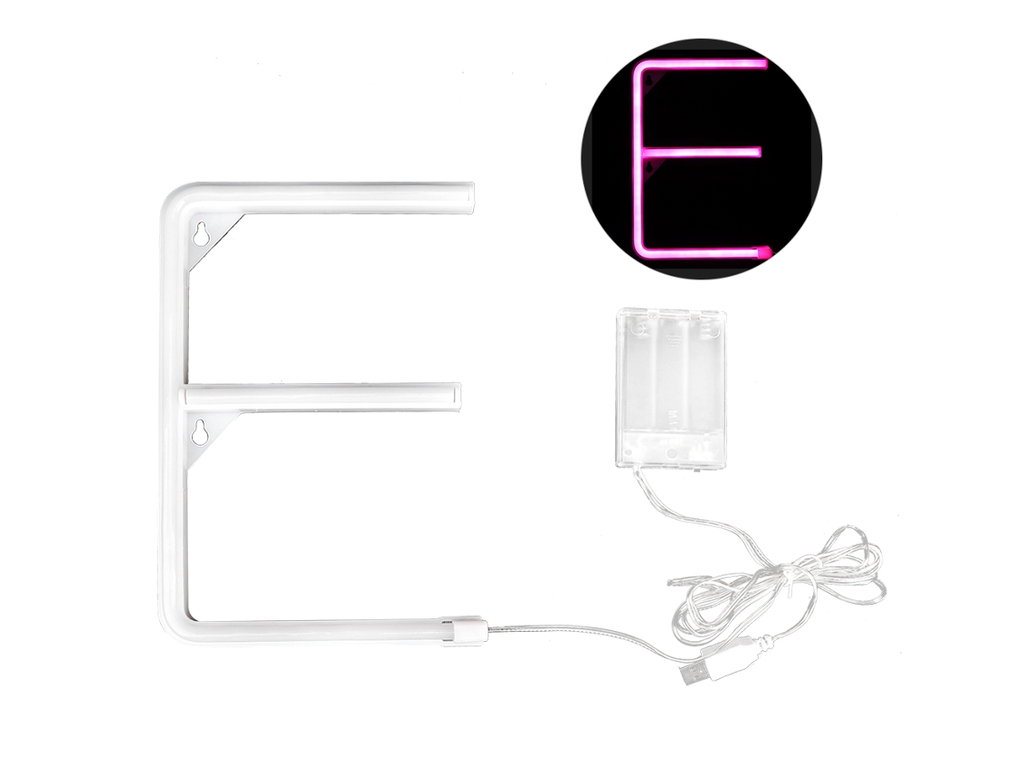 Rebe-luz Led En Forma De Letra E Estilizada Y Única Para Decoración De Bodas, Fiestas Y Hogar Rosa