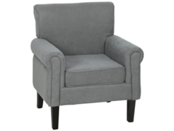 Butaca De Salón Tapizada En Tela Sillón Relax Con Reposabrazos Asiento Extraíble Para Dormitorio 79x72,5x88 Cm Gris