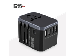 Adaptador De Tomada Multifuncional Internacional Cinza GERTIZ