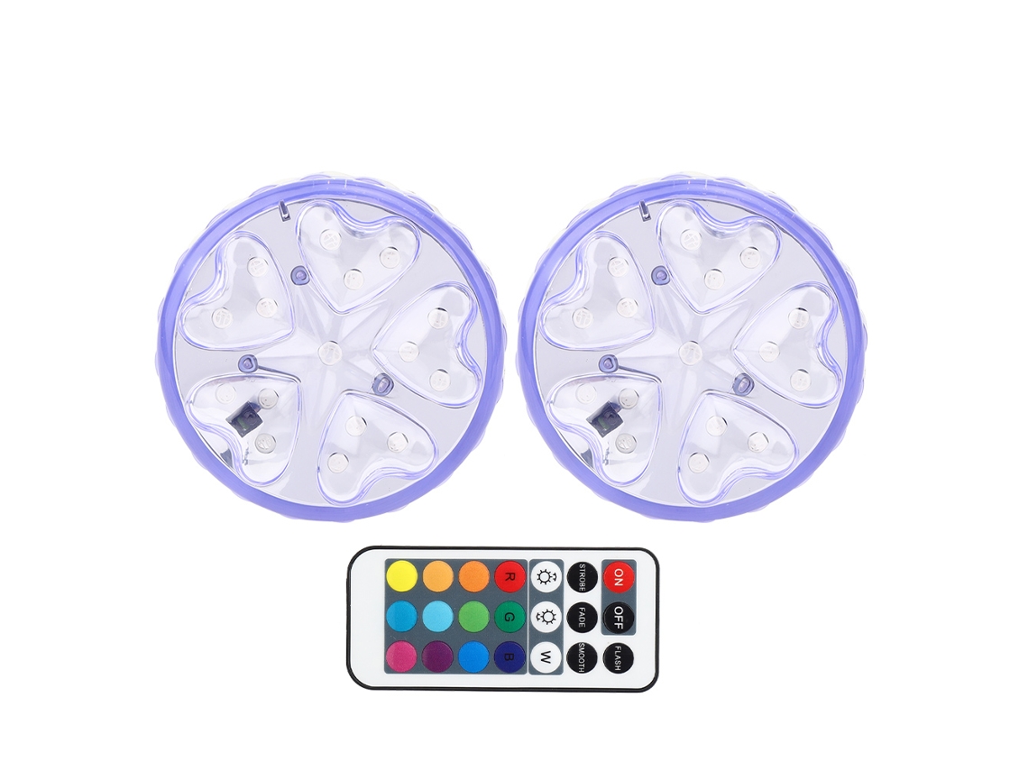 2026-2 Piezas Luz Led Sumergible Control Remoto Para Piscina, Alberca Y Estanque Cuadradas