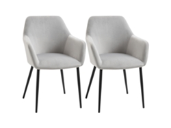 Sillas Nórdicas Set 2 Reposabrazos Curvos Gris