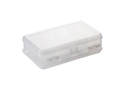 Caja de joyería de plástico grueso de doble capa para almacenamiento - Transparente