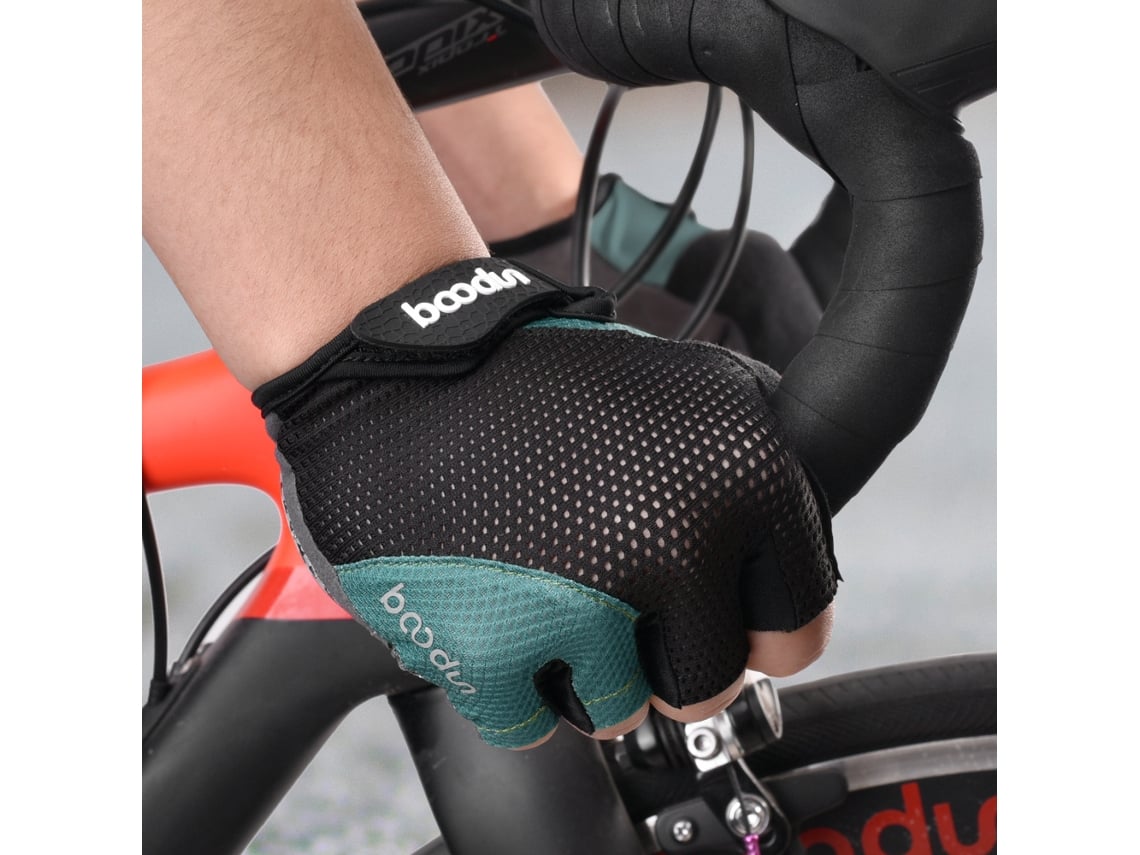 (azul Oscuro L) Guantes De Ciclismo Para Exterior De Medio Dedo Con Silicona Reflectante 4d Para Visibilidad Nocturna.