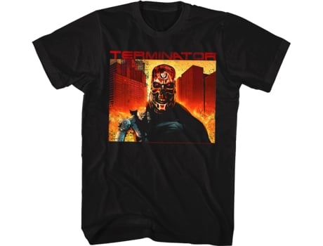 Camiseta Unisexo DEEPSTONE Nuclear Apocalypse Terminator Negro (L)