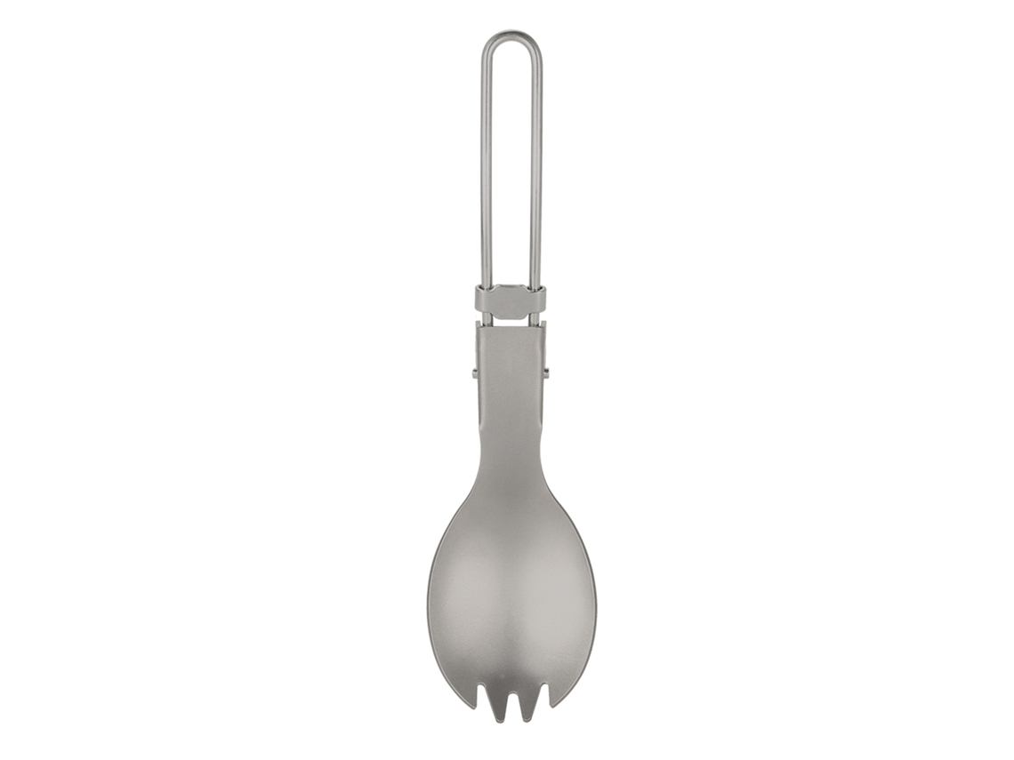 Cuchara-tenedor Plegable De Titanio Ligera Para Acampar, Hacer Senderismo Y Picnics - Herramienta Para Exteriores