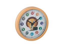 Relógio De Parede Relaxdays Para Crianças, Ø 30 Cm, Com Leão, Números Coloridos, Relógio Educativo, Amarelo