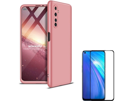 Funda y Protector de Pantalla Oppo Realme 6s PHONESHIELD Slim Armor 360º / Flexguard Full Rosa