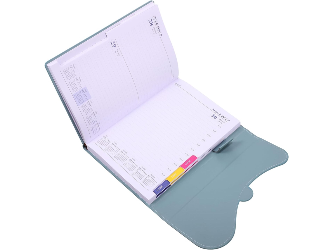 Cuaderno Planificador De Trabajo, Calendario Planificador, De Piel Sintética, Azul Cielo.