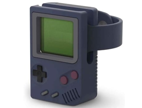 Soporte De Base De Silicona Retro De Gameboy Para Apple Watch Series 9 Blue Charger