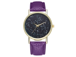 Reloj Analógico De Cuarzo Con Correa Pu Para Mujer Y Hombre Zhoulianfa Morado