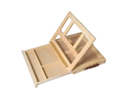 Caballete de mesa plegable con cajón, ideal para bocetos y dibujos al natural. (Color madera natural)