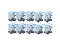 10pcs Relé Intermedio Miniatura 8 Pines 2 Abiertos 2 Cerrados Bobina Para Comunicación