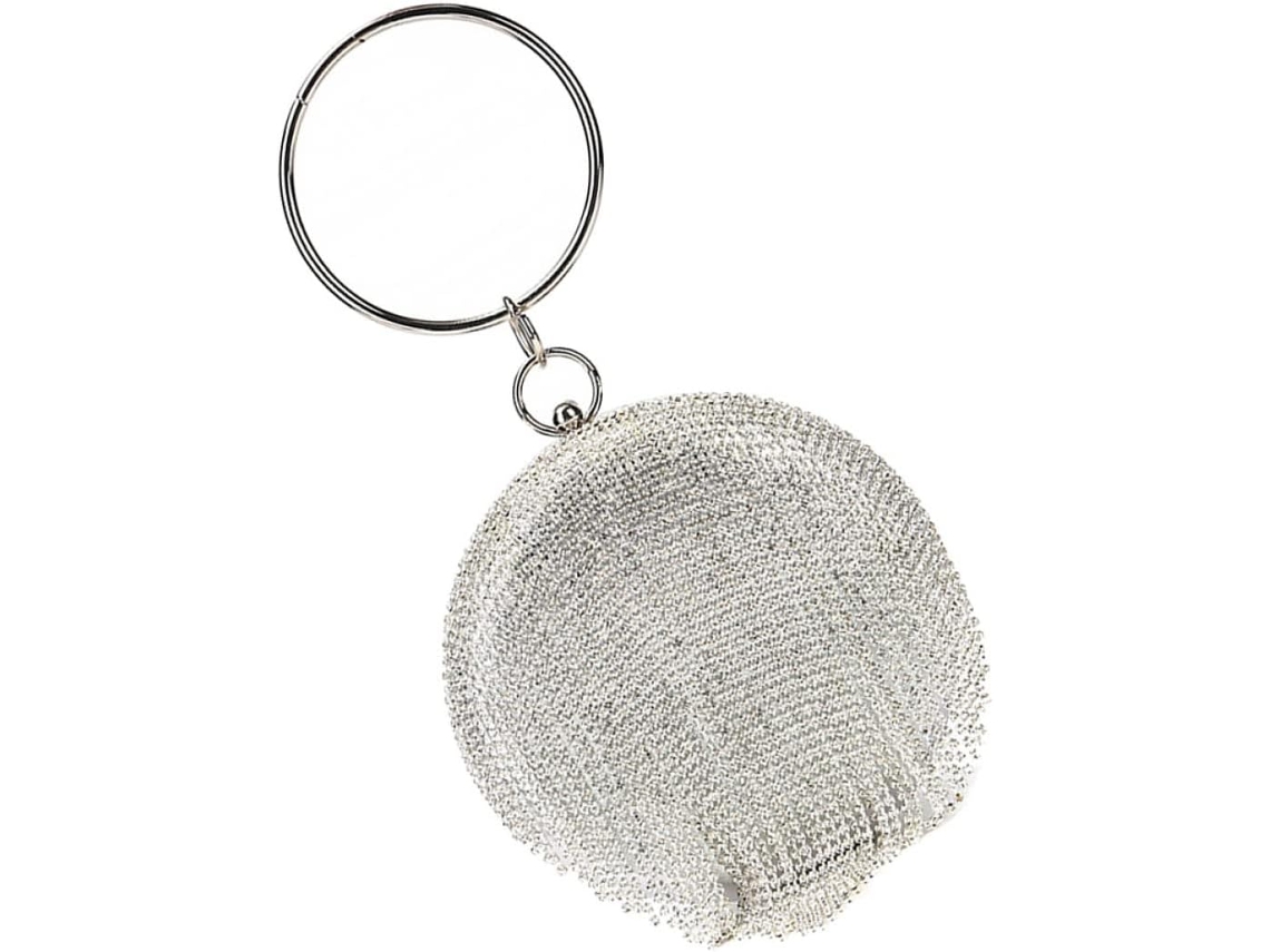 Delicado Bolso Redondo Para La Noche, Con Forma De Bola Fruncida Para Bodas Y Fiestas.