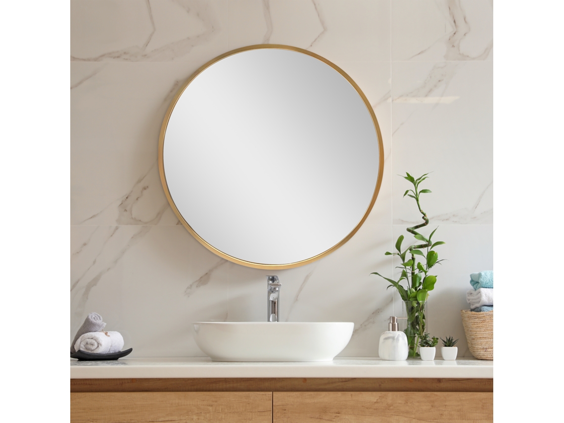 Espejo de Pared [EN.CASA] (Alumínio - 50 cm - Dorado)