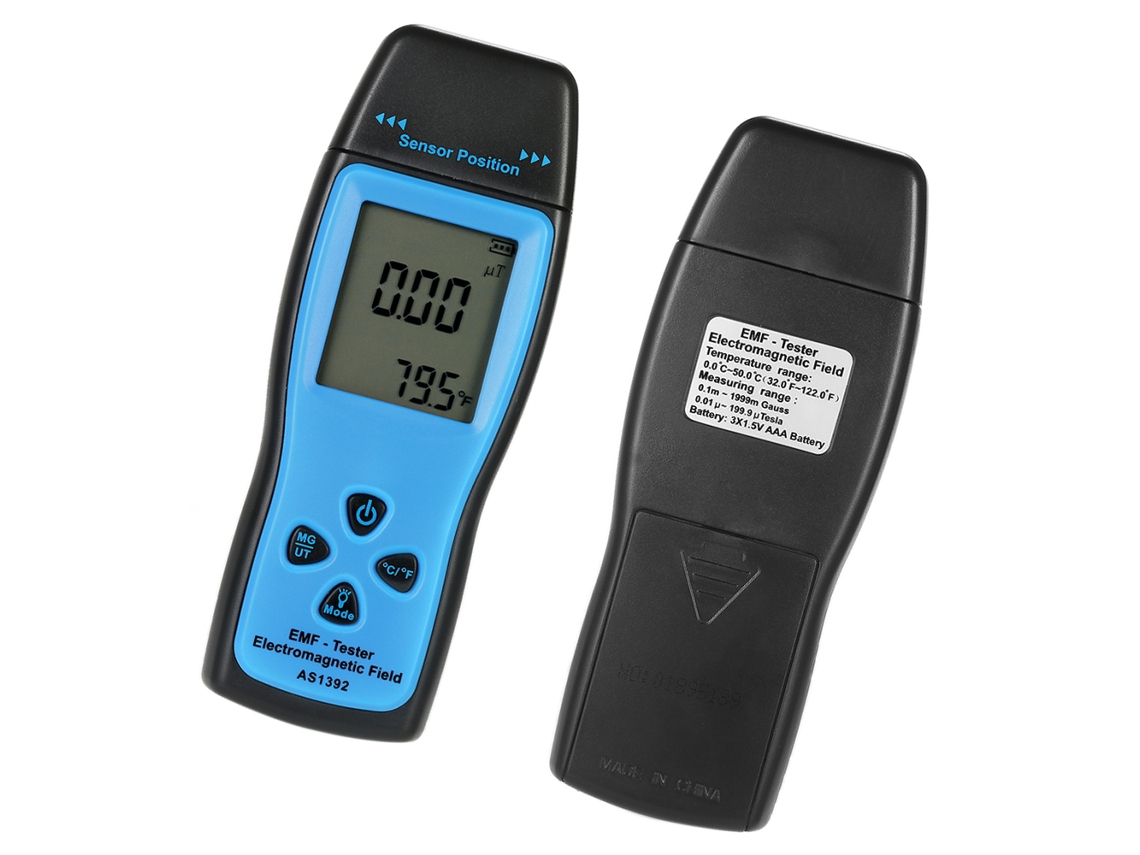 Medidor De Radiación Electromagnética (cem) Digital Portátil Con Pantalla Lcd Y Alarma Sonora Y Visual.