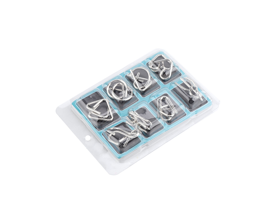 2026-8 Piezas Rompecabezas De Alambre Metalico Anillos Chinos Iq Para Adultos Y Niños Juguetes Versión B