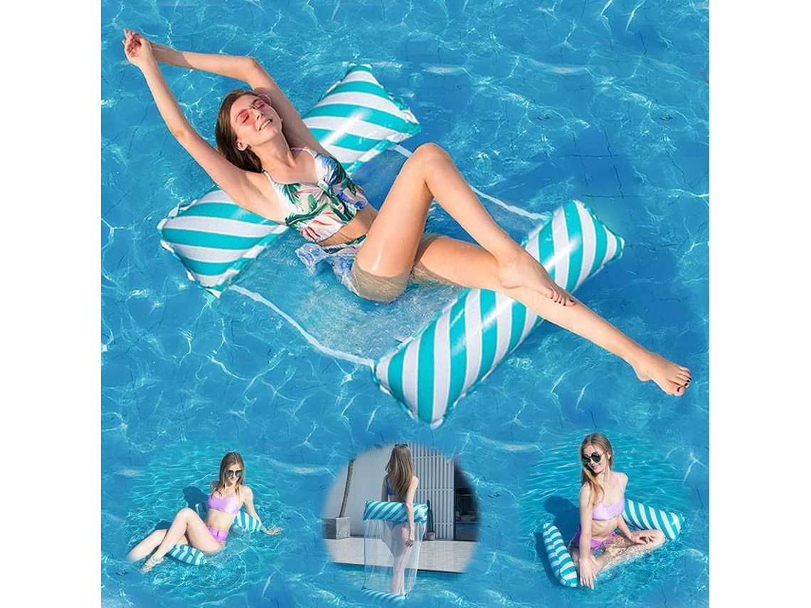 Red Flotante Inflable 4 En 1 Para Piscina, Red Flotante Ultraligera Y Plegable.