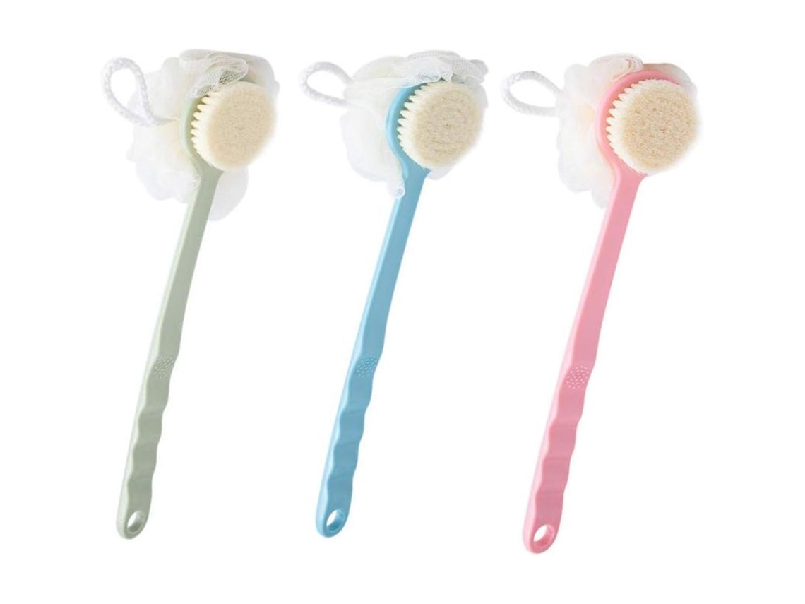 Cepillo De Masaje Corporal De 3 Piezas Con Mango Largo Para Exfoliación En El Baño Para Mujeres Y Hombres