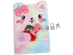 Estuche con forma de gato con candado y llaves, cubierta suave y esponjosa para escribir, dibujar, estudiar y más.