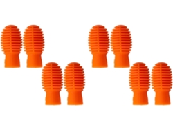 Tapones De Silicona Para Baterías (8 Unidades), Puntas Silenciosas, Accesorios Prácticos, Color Naranja.