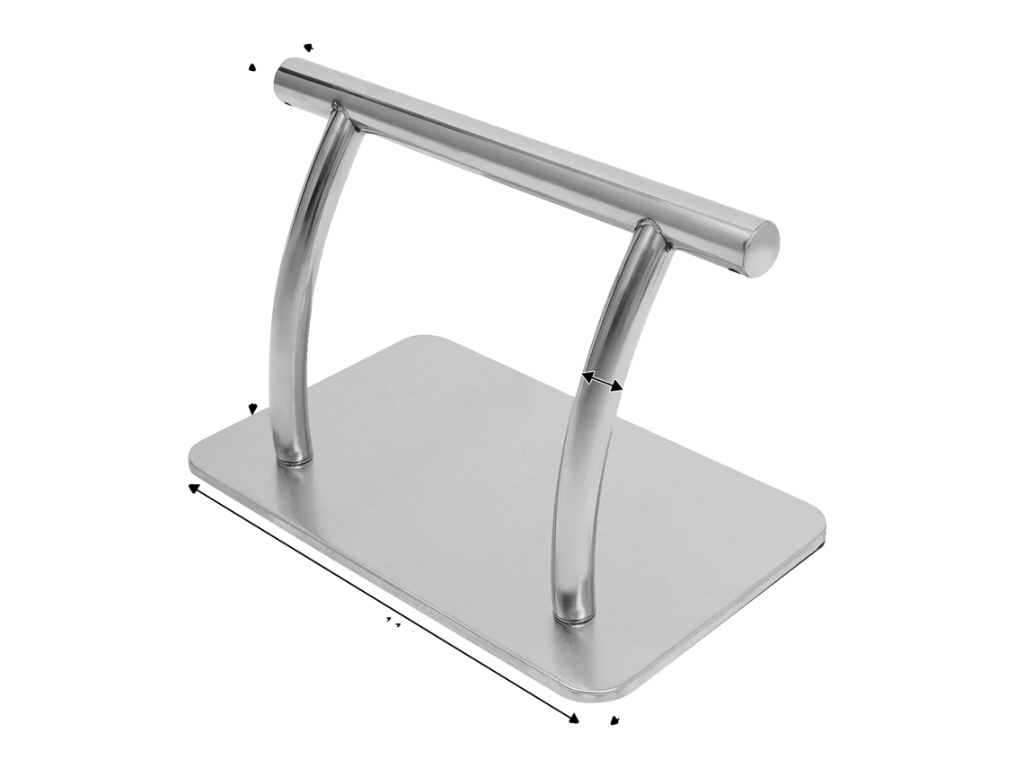 Reposapiés de acero inoxidable duradero, versátil para salones de belleza y oficinas, color plata.