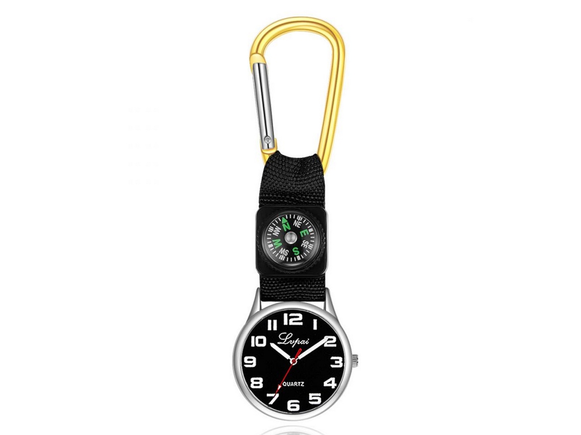 Reloj Deportivo Multifuncional Con Brújula Y Mosquetón Para Acampada Y Escalada (amarillo)