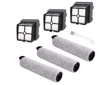 Rodillo de cepillo de repuesto y filtro de vacío adecuado para aspiradora en seco y húmedo Tineco Ifloor 3/Ifloor One S3