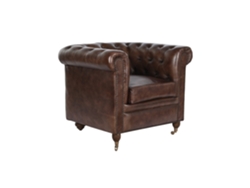 Sillon Piel Chester Marron Oscuro 84x77x77cm