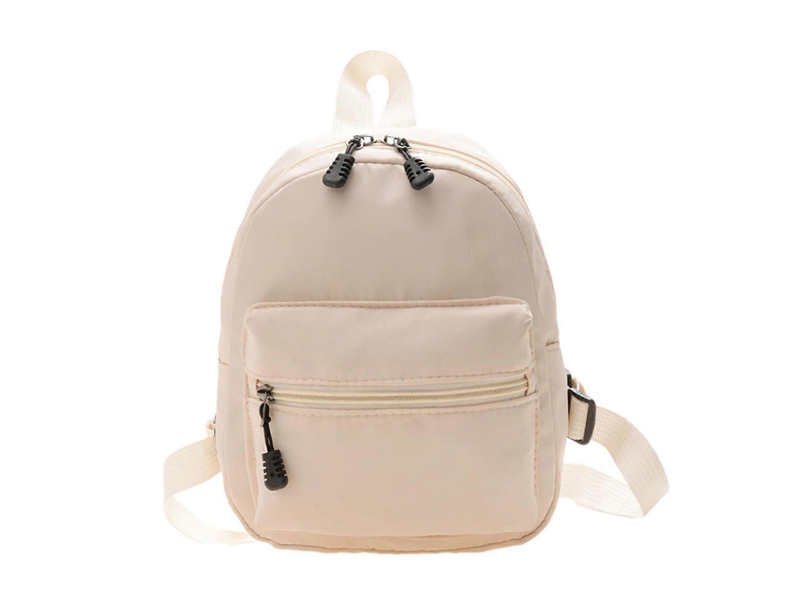 Mochila de color liso para mujer, ideal para estudiantes, la escuela, viajes y compras. Hecha de nailon color caqui, combina con todo.