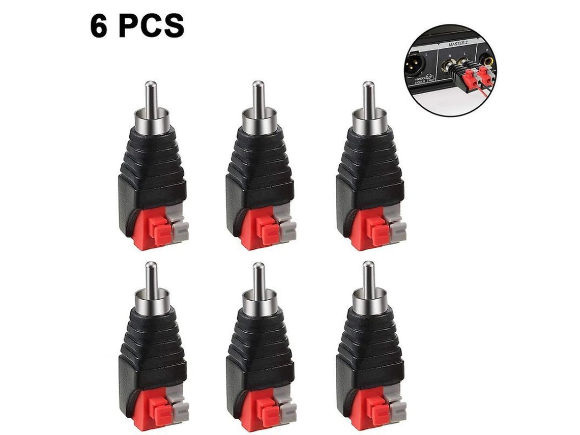6 Adaptadores De Cable De Altavoz A Conector Audio Macho Jr-r59-1a Sin Soldadura Para Seguridad