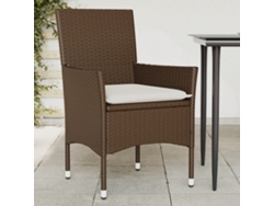 Sillas de jardín con cojines, 2 unidades, mimbre sintético marrón, Dkd Home Decor
