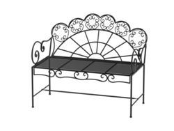 Banco De Jardín De 2 Plazas, De Metal, 107 X 55,5 X 90,5 Cm, Robusto, Inoxidable, Resistente A La Intemperie, Para Jardín, Balcón, Parque, Negro.