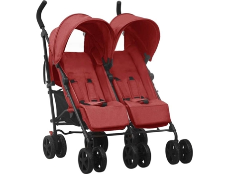 vidaXL Carrito para gemelos de acero rojo