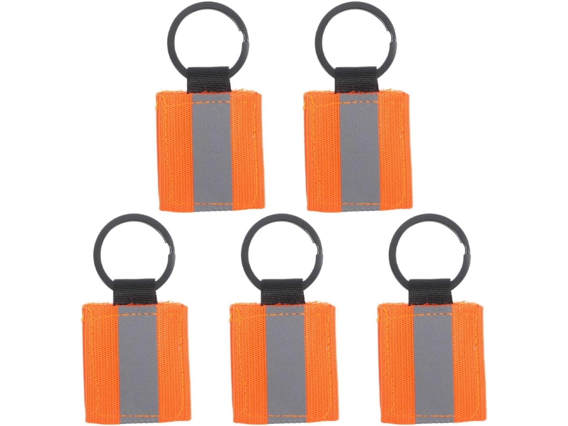 Juego de 5 llaveros reflectantes de nailon