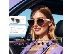Gafas de sol inteligentes Senbono GS03 con degradado gris, Bluetooth 5.4, polarizadas, protección UV400 y luz azul Mdug
