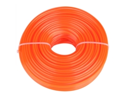 Fio De Cortador De Grama Nylon Quadrado 3mm, 50m, Laranja Ideal Para Cortadores A Gasolina