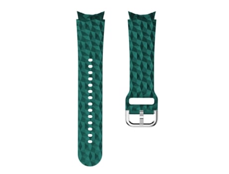 Correa de Silicona patrón de rombos para Samsung Galaxy Watch 4 40mm/44mm/Watch 4 Classic 42mm/46mm/Watch 5 40mm/44mm - verde oscuro