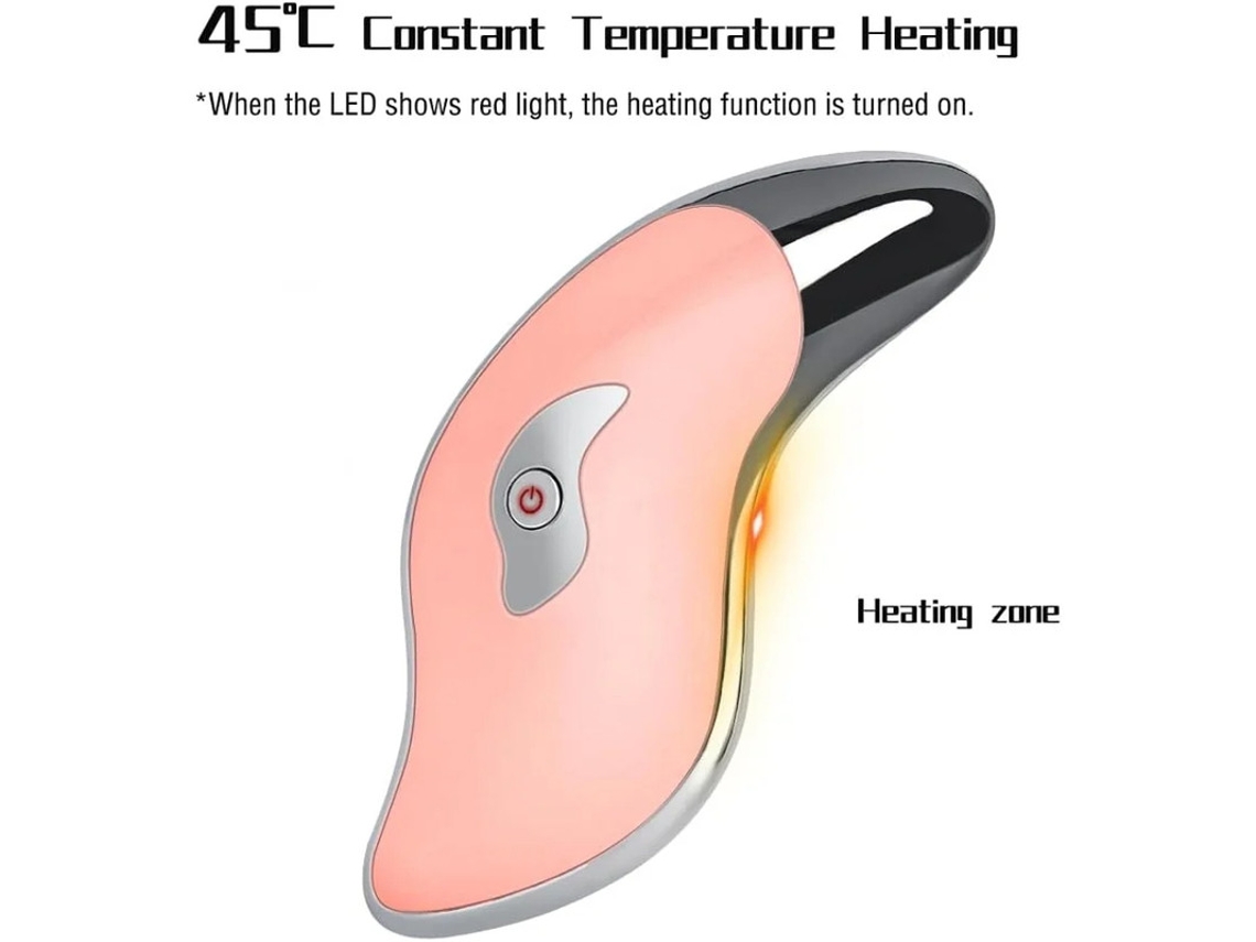 Gua Sha Herramienta De Belleza Y Piel Para Rostro Y Cuello Calentada Regalos Tamaño De Viaje Facial Ojos Corporales Rosa Yizhood