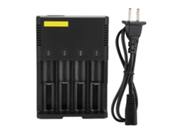 Carregador De Baterias 4 Slots Abs Com Display Led Proteção Contra Sobrecarga E Polaridade Inversa